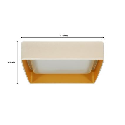 Brilagi - LED Dimbar taklampa VELVET SQUARE LED/24W/230V 3000/4000/6500K + fjärrkontroll grädde