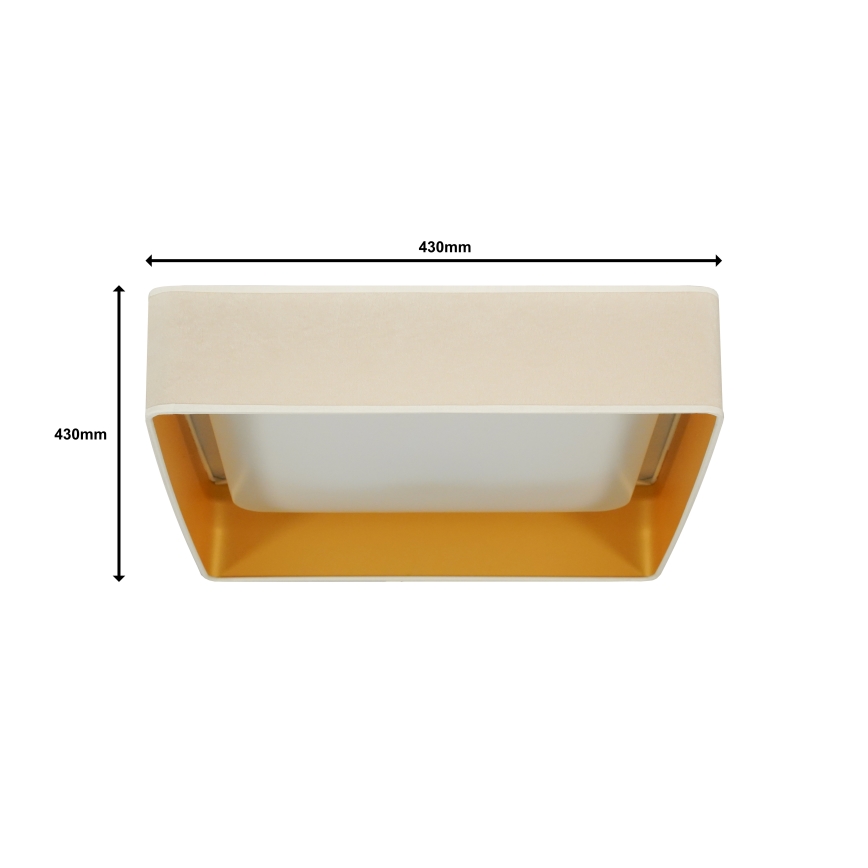 Brilagi - LED Dimbar taklampa VELVET SQUARE LED/24W/230V 3000/4000/6500K + fjärrkontroll grädde