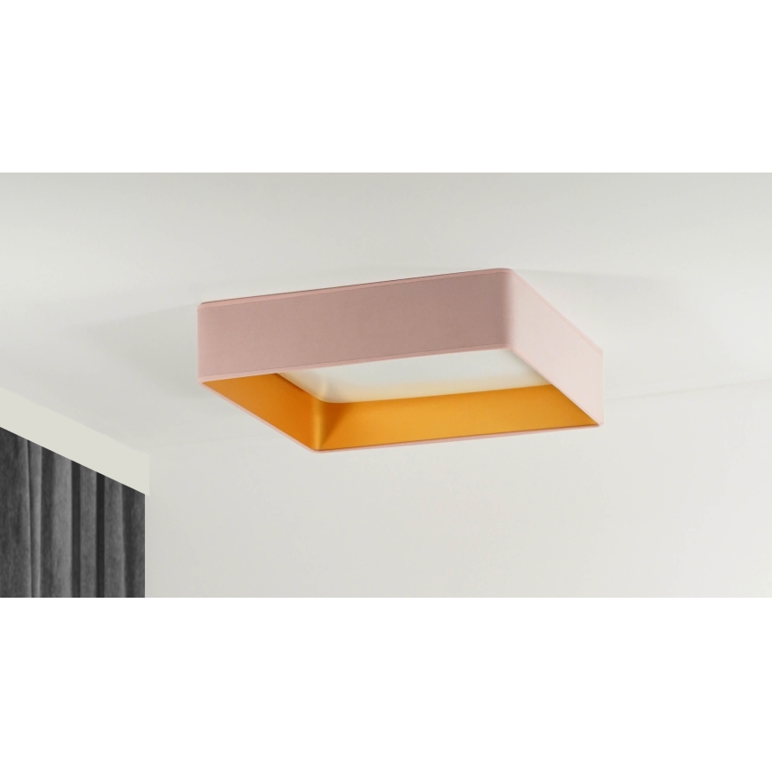 Brilagi - LED Dimbar taklampa VELVET SQUARE LED/24W/230V 3000/4000/6500K + fjärrkontroll rosa