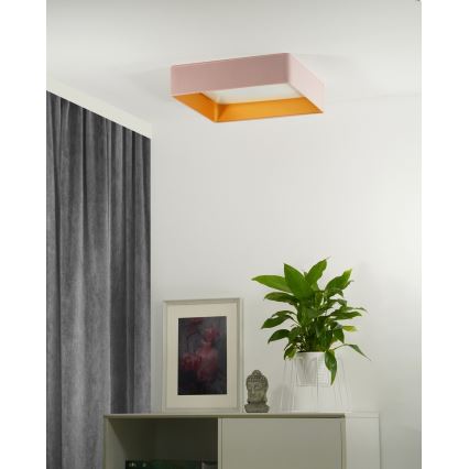 Brilagi - LED Dimbar taklampa VELVET SQUARE LED/24W/230V 3000/4000/6500K + fjärrkontroll rosa