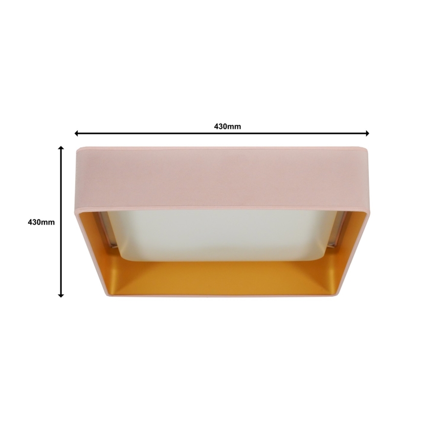 Brilagi - LED Dimbar taklampa VELVET SQUARE LED/24W/230V 3000/4000/6500K + fjärrkontroll rosa