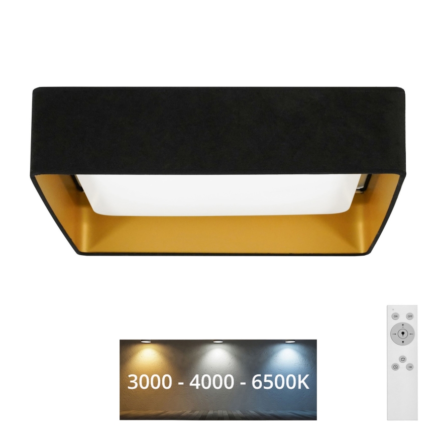 Brilagi - LED Dimbar taklampa VELVET SQUARE LED/24W/230V 3000/4000/6500K + fjärrkontroll svart