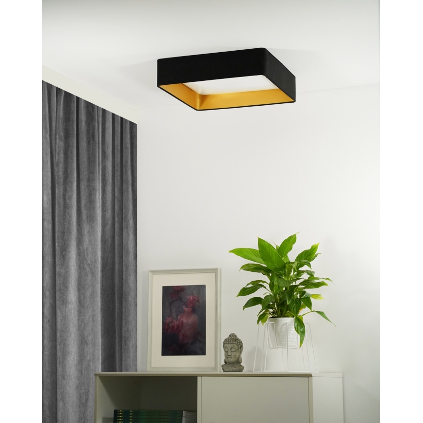 Brilagi - LED Dimbar taklampa VELVET SQUARE LED/24W/230V 3000/4000/6500K + fjärrkontroll svart