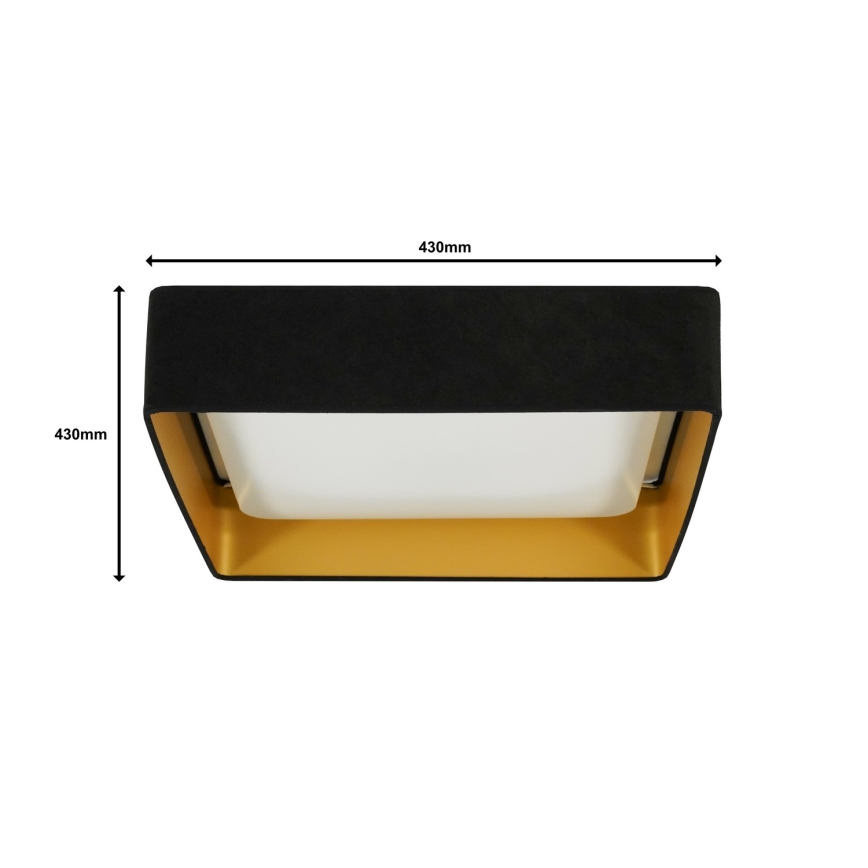 Brilagi - LED Dimbar taklampa VELVET SQUARE LED/24W/230V 3000/4000/6500K + fjärrkontroll svart