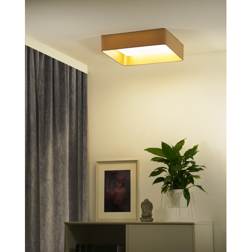 Brilagi - LED Dimbar taklampa VELVET SQUARE SMART LED/36W/230V 2700-6500K Wi-Fi Tuya + fjärrkontroll beige