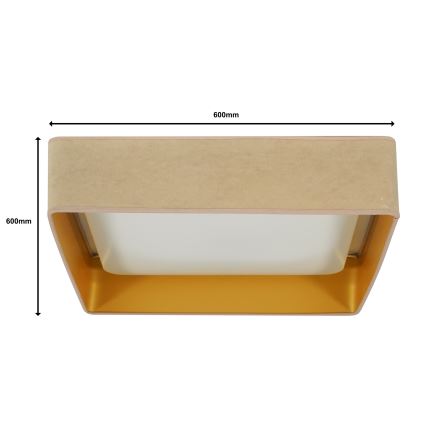 Brilagi - LED Dimbar taklampa VELVET SQUARE SMART LED/36W/230V 2700-6500K Wi-Fi Tuya + fjärrkontroll beige