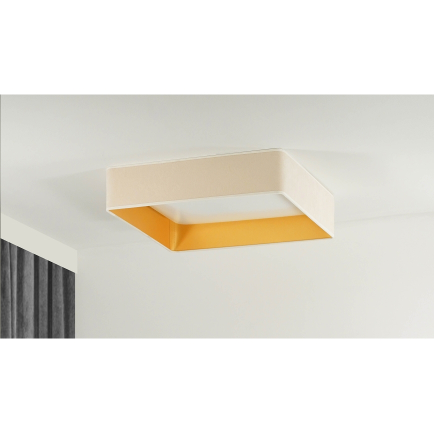 Brilagi - LED Dimbar taklampa VELVET SQUARE SMART LED/36W/230V 2700-6500K Wi-Fi Tuya + fjärrkontroll grädde