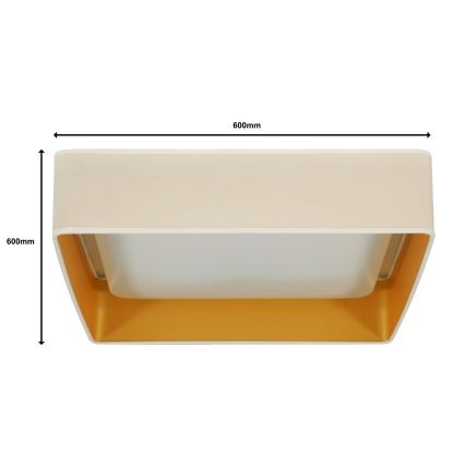 Brilagi - LED Dimbar taklampa VELVET SQUARE SMART LED/36W/230V 2700-6500K Wi-Fi Tuya + fjärrkontroll grädde