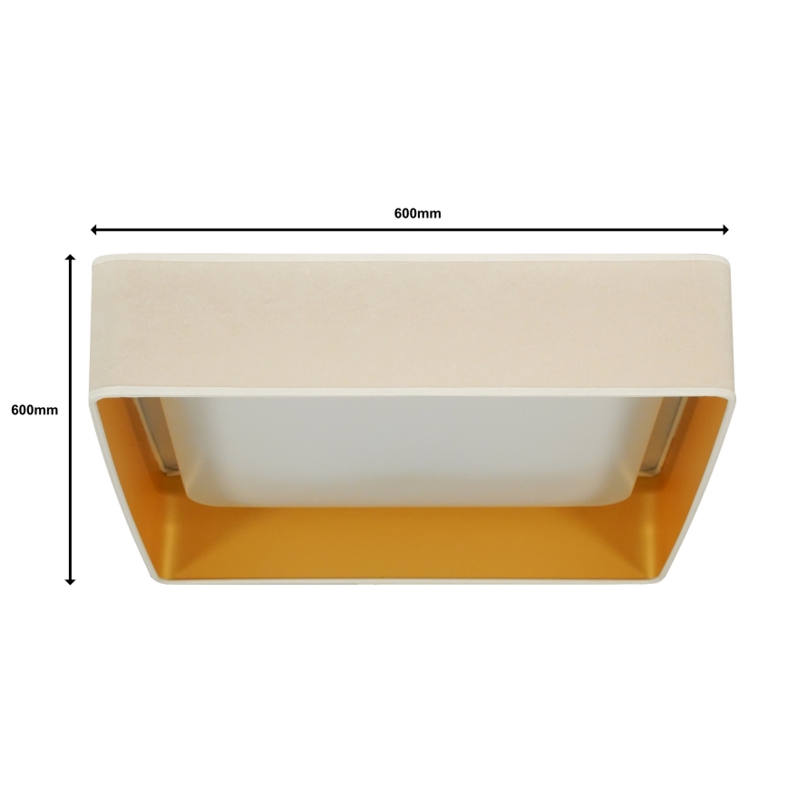 Brilagi - LED Dimbar taklampa VELVET SQUARE SMART LED/36W/230V 2700-6500K Wi-Fi Tuya + fjärrkontroll grädde