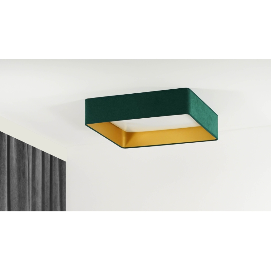 Brilagi - LED Dimbar taklampa VELVET SQUARE SMART LED/36W/230V 2700-6500K Wi-Fi Tuya + fjärrkontroll grön