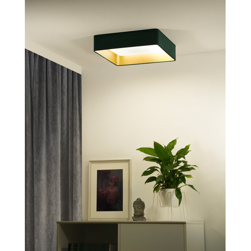 Brilagi - LED Dimbar taklampa VELVET SQUARE SMART LED/36W/230V 2700-6500K Wi-Fi Tuya + fjärrkontroll grön