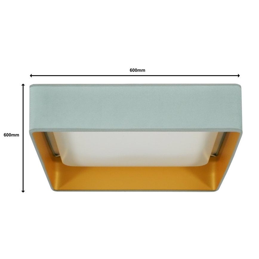 Brilagi - LED Dimbar taklampa VELVET SQUARE SMART LED/36W/230V 2700-6500K Wi-Fi Tuya + fjärrkontroll mint