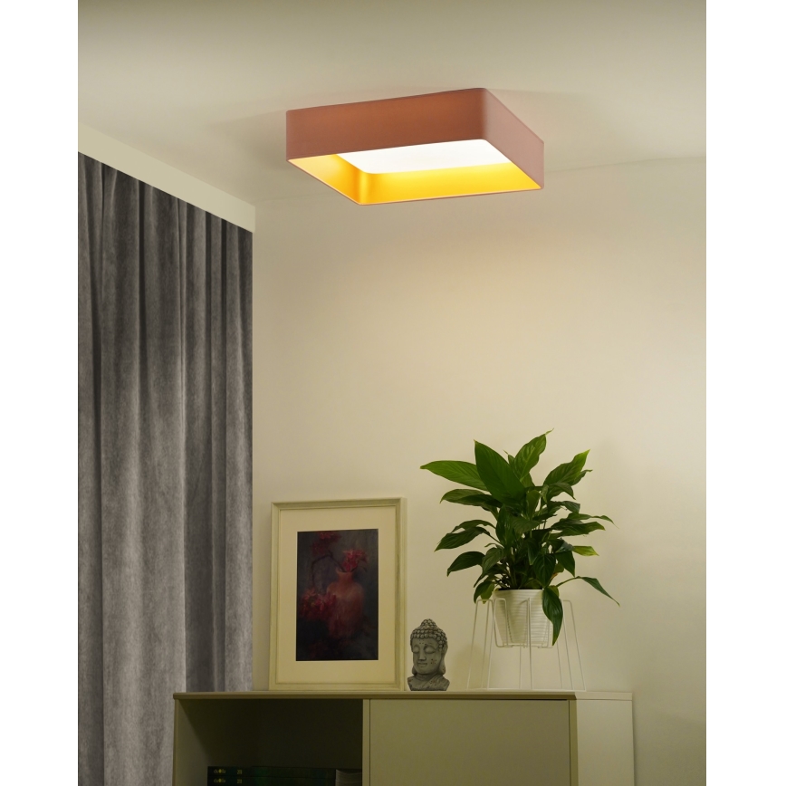 Brilagi - LED Dimbar taklampa VELVET SQUARE SMART LED/36W/230V 2700-6500K Wi-Fi Tuya + fjärrkontroll rosa