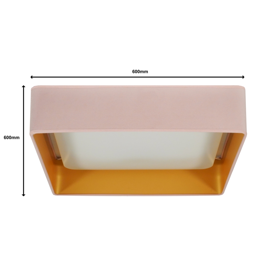 Brilagi - LED Dimbar taklampa VELVET SQUARE SMART LED/36W/230V 2700-6500K Wi-Fi Tuya + fjärrkontroll rosa
