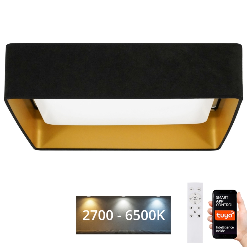 Brilagi - LED Dimbar taklampa VELVET SQUARE SMART LED/36W/230V 2700-6500K Wi-Fi Tuya + fjärrkontroll svart