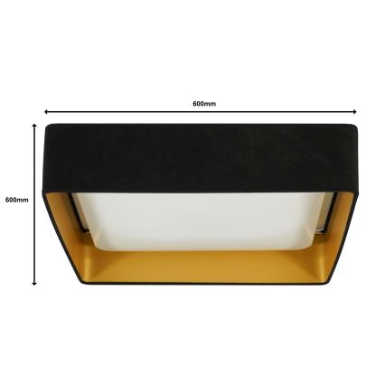 Brilagi - LED Dimbar taklampa VELVET SQUARE SMART LED/36W/230V 2700-6500K Wi-Fi Tuya + fjärrkontroll svart