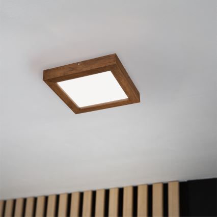 Brilagi - LED ljusreglerad taklampa till badrum WOODY FRAME LED/24W/230V ek körsbär 30x30 cm 3000-6000K IP44 + fjärrkontroll