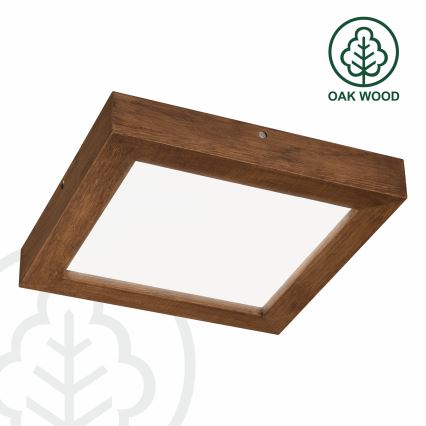 Brilagi - LED ljusreglerad taklampa till badrum WOODY FRAME LED/24W/230V ek körsbär 30x30 cm 3000-6000K IP44 + fjärrkontroll