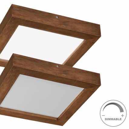 Brilagi - LED ljusreglerad taklampa till badrum WOODY FRAME LED/24W/230V ek körsbär 30x30 cm 3000-6000K IP44 + fjärrkontroll