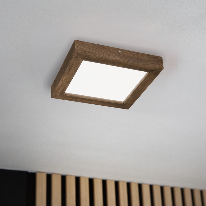 Brilagi - LED ljusreglerad taklampa till badrum WOODY FRAME LED/24W/230V ek 30x30 cm 3000-6000K IP44 + fjärrkontroll