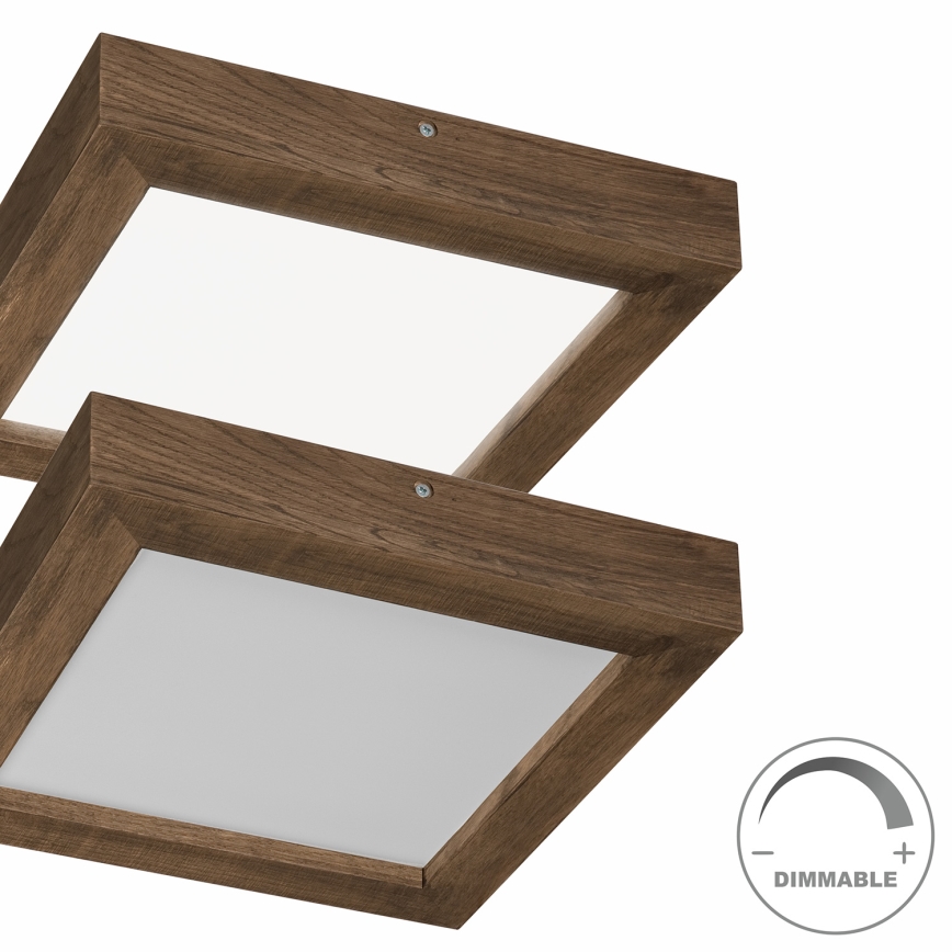 Brilagi - LED ljusreglerad taklampa till badrum WOODY FRAME LED/24W/230V ek 30x30 cm 3000-6000K IP44 + fjärrkontroll