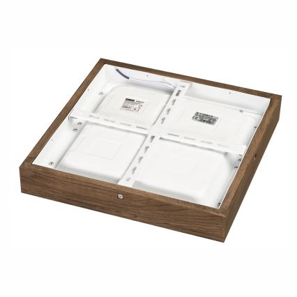 Brilagi - LED ljusreglerad taklampa till badrum WOODY FRAME LED/24W/230V ek 30x30 cm 3000-6000K IP44 + fjärrkontroll