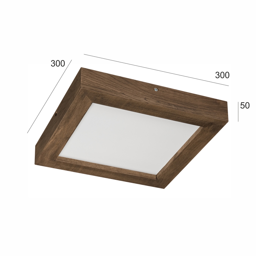 Brilagi - LED ljusreglerad taklampa till badrum WOODY FRAME LED/24W/230V ek 30x30 cm 3000-6000K IP44 + fjärrkontroll