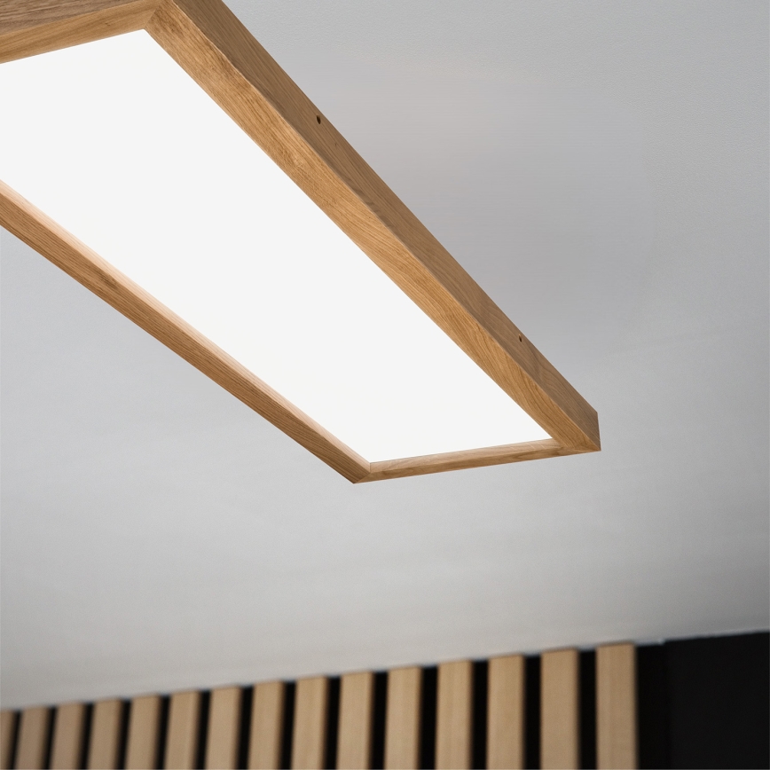 Brilagi - LED ljusreglerad taklampa till badrum WOODY FRAME LED/50W/230V ek 120x30 cm 3000-6000K IP44 + fjärrkontroll