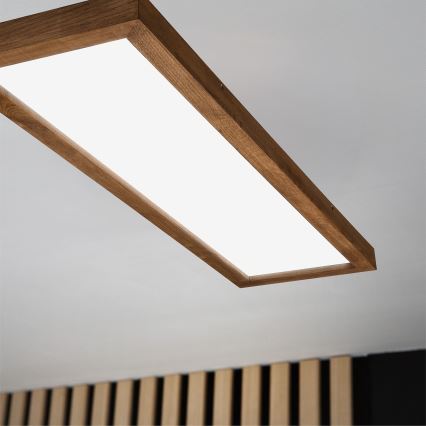 Brilagi - LED ljusreglerad taklampa till badrum WOODY FRAME LED/50W/230V ek körsbär 120x30 cm 3000-6000K IP44 + fjärrkontroll