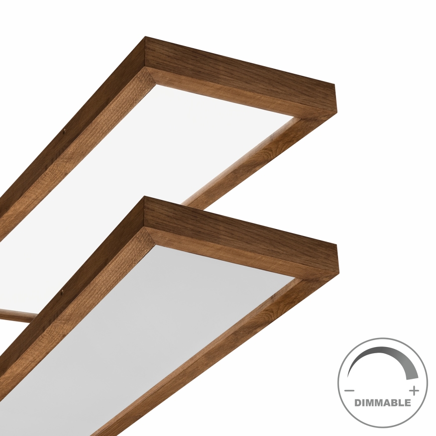 Brilagi - LED ljusreglerad taklampa till badrum WOODY FRAME LED/50W/230V ek körsbär 120x30 cm 3000-6000K IP44 + fjärrkontroll