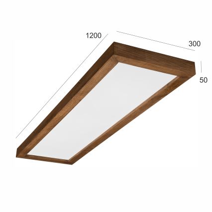 Brilagi - LED ljusreglerad taklampa till badrum WOODY FRAME LED/50W/230V ek körsbär 120x30 cm 3000-6000K IP44 + fjärrkontroll