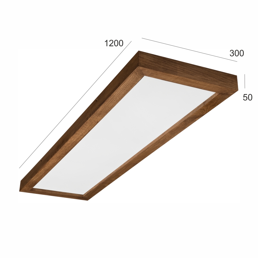 Brilagi - LED ljusreglerad taklampa till badrum WOODY FRAME LED/50W/230V ek körsbär 120x30 cm 3000-6000K IP44 + fjärrkontroll