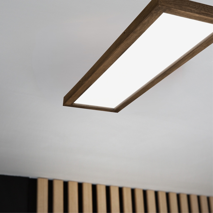 Brilagi - LED ljusreglerad taklampa till badrum WOODY FRAME LED/50W/230V ek 120x30 cm 3000-6000K IP44 + fjärrkontroll