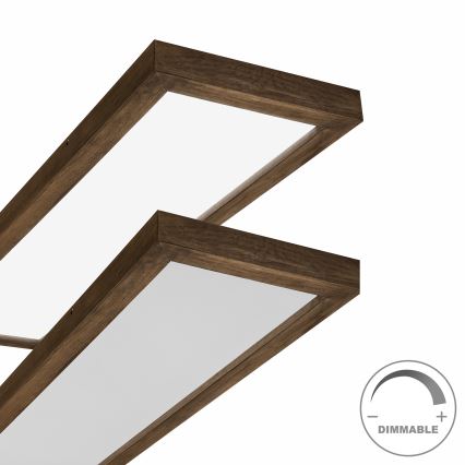 Brilagi - LED ljusreglerad taklampa till badrum WOODY FRAME LED/50W/230V ek 120x30 cm 3000-6000K IP44 + fjärrkontroll