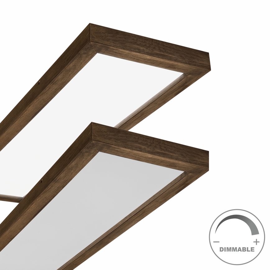 Brilagi - LED ljusreglerad taklampa till badrum WOODY FRAME LED/50W/230V ek 120x30 cm 3000-6000K IP44 + fjärrkontroll