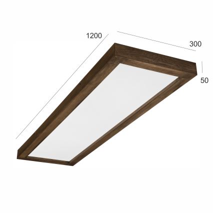 Brilagi - LED ljusreglerad taklampa till badrum WOODY FRAME LED/50W/230V ek 120x30 cm 3000-6000K IP44 + fjärrkontroll