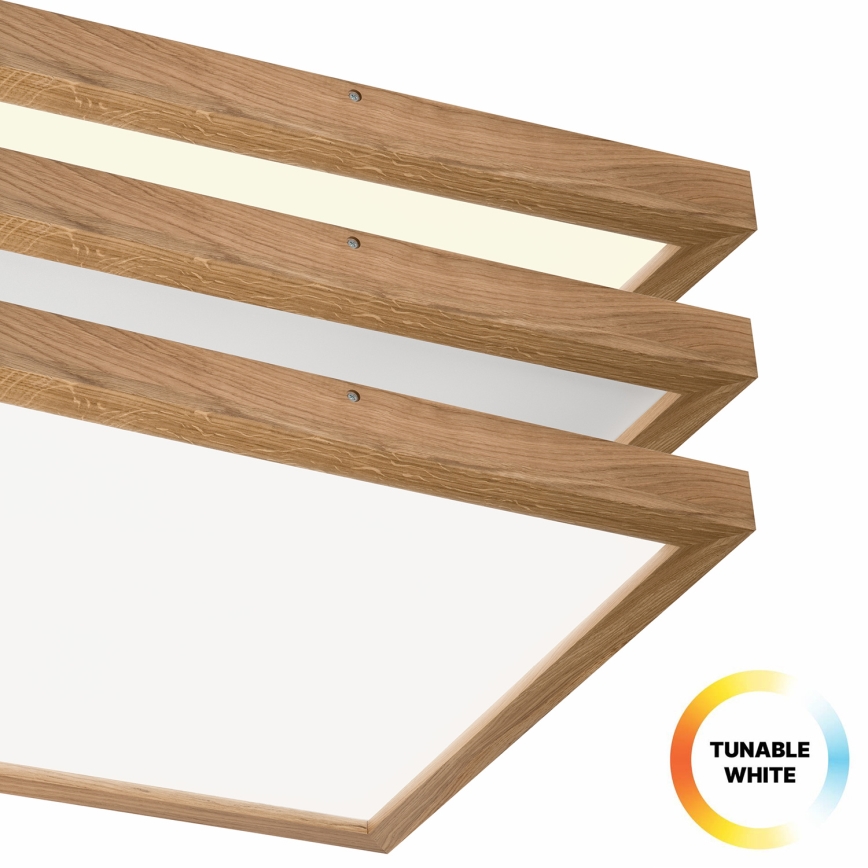 Brilagi - LED ljusreglerad taklampa till badrum WOODY FRAME LED/50W/230V ek 60x60 cm 3000-6000K IP44 + fjärrkontroll