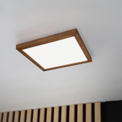 Brilagi - LED ljusreglerad taklampa till badrum WOODY FRAME LED/50W/230V ek körsbär 60x60 cm 3000-6000K IP44 + fjärrkontroll
