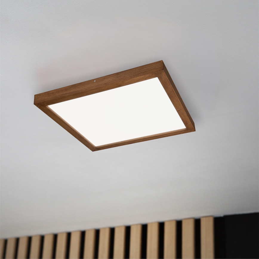 Brilagi - LED ljusreglerad taklampa till badrum WOODY FRAME LED/50W/230V ek körsbär 60x60 cm 3000-6000K IP44 + fjärrkontroll