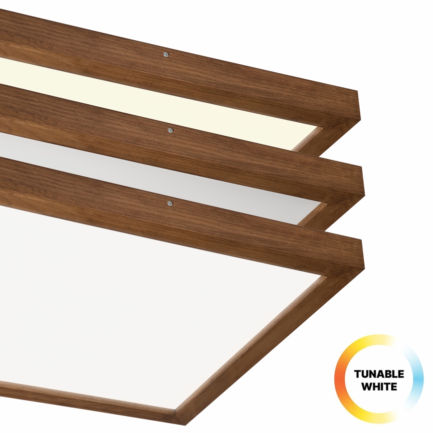 Brilagi - LED ljusreglerad taklampa till badrum WOODY FRAME LED/50W/230V ek körsbär 60x60 cm 3000-6000K IP44 + fjärrkontroll