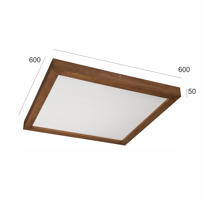 Brilagi - LED ljusreglerad taklampa till badrum WOODY FRAME LED/50W/230V ek körsbär 60x60 cm 3000-6000K IP44 + fjärrkontroll