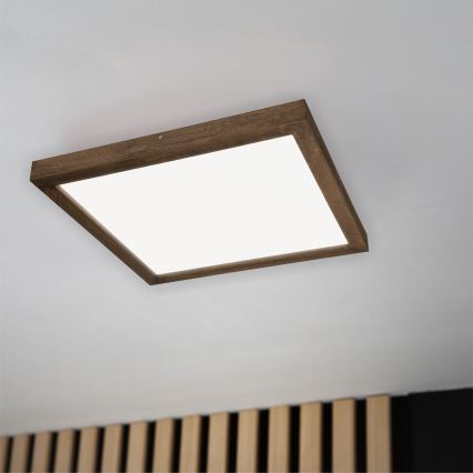 Brilagi - LED ljusreglerad taklampa till badrum WOODY FRAME LED/50W/230V ek 60x60 cm 3000-6000K IP44 + fjärrkontroll
