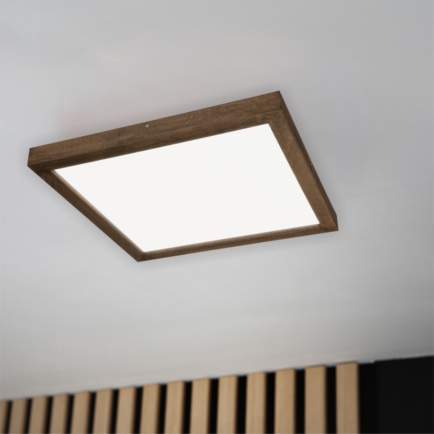 Brilagi - LED ljusreglerad taklampa till badrum WOODY FRAME LED/50W/230V ek 60x60 cm 3000-6000K IP44 + fjärrkontroll
