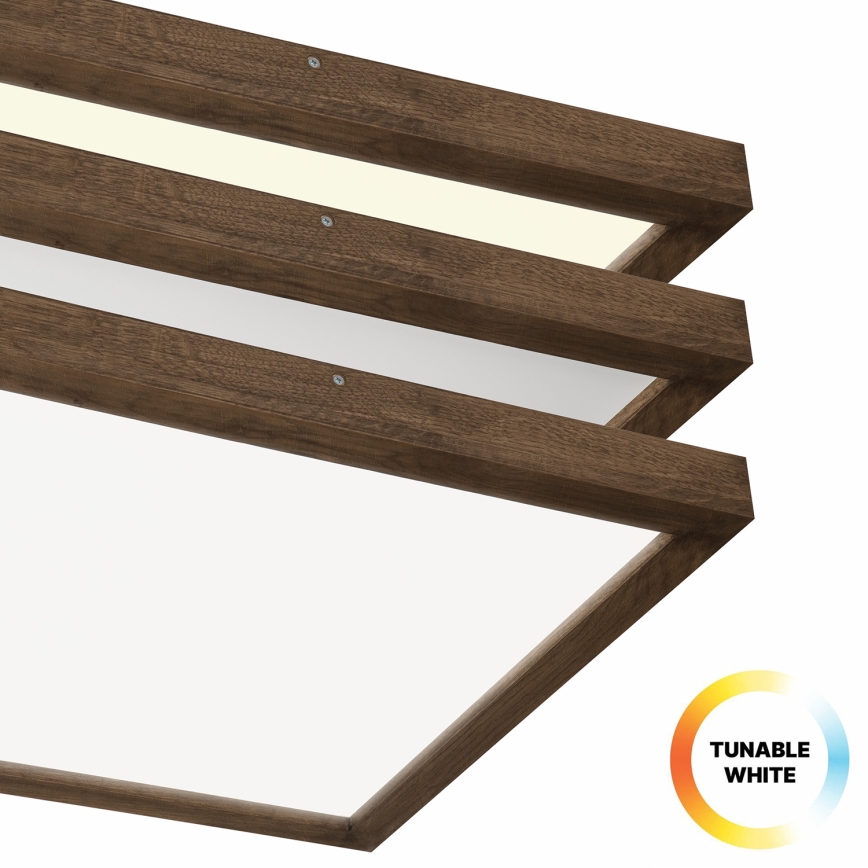 Brilagi - LED ljusreglerad taklampa till badrum WOODY FRAME LED/50W/230V ek 60x60 cm 3000-6000K IP44 + fjärrkontroll