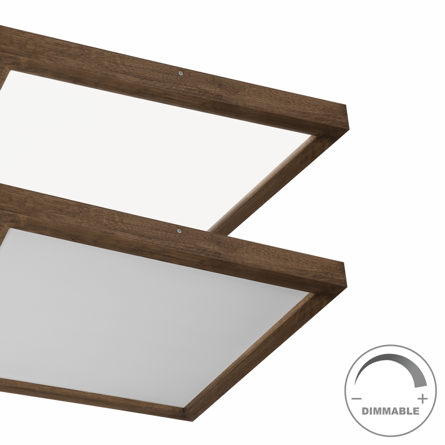 Brilagi - LED ljusreglerad taklampa till badrum WOODY FRAME LED/50W/230V ek 60x60 cm 3000-6000K IP44 + fjärrkontroll