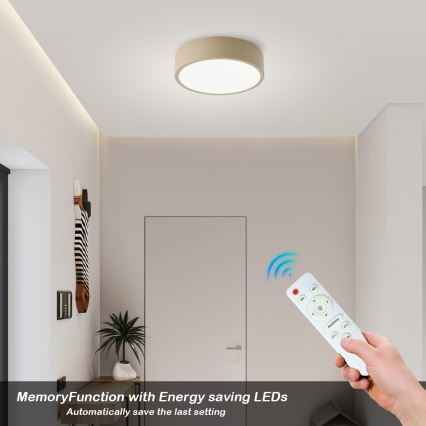 Brilagi - Dimbar LED-taklampa POOL LED/18W/230V 3000-6000K 20 cm beige + fjärrkontroll