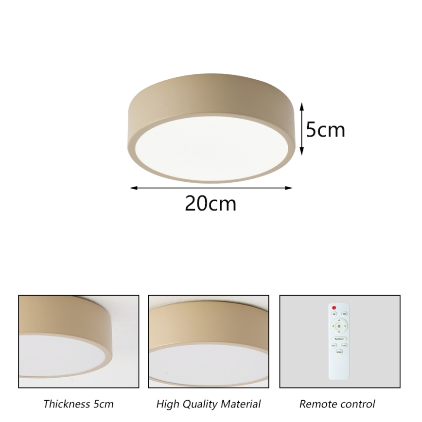Brilagi - Dimbar LED-taklampa POOL LED/18W/230V 3000-6000K 20 cm beige + fjärrkontroll