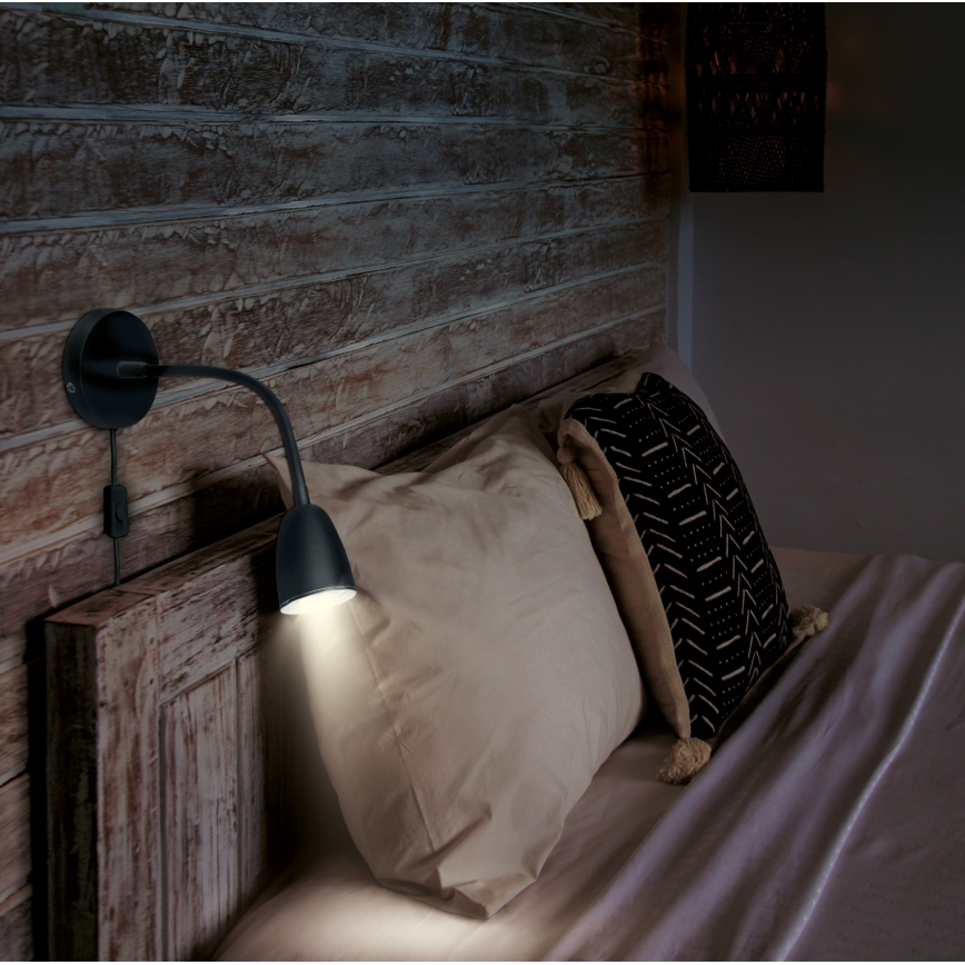Brilagi - LED Dimbar liten vägglampa LED/4W/230V svart