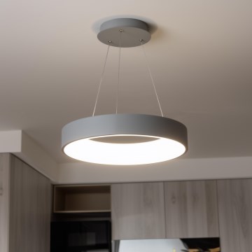 Brilagi - LED Dimbar ljuskrona med upphängning FALCON LED/80W/230V 3000-6500K grå+fjärrkontroll
