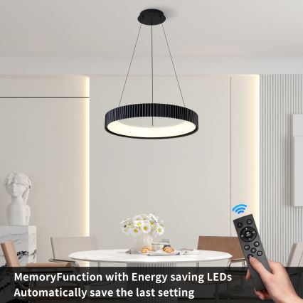 Brilagi - LED-dimmbar taklampa på vajer FALCON MODERN LED/54W/230V 3000–6500K Ø 60 cm svart + fjärrkontroll